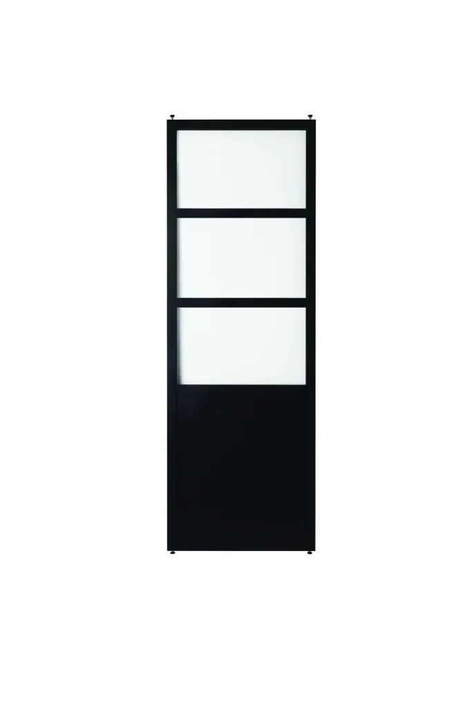 Interbois - 8554 - Glass Door (96", 24" - 25", Decorator's White (OC-149), Treated clear glass)