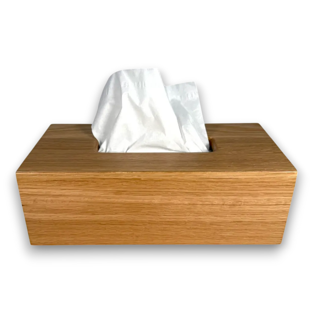 Boîte de Couverture en Bois pour Mouchoirs (Chêne blanc)